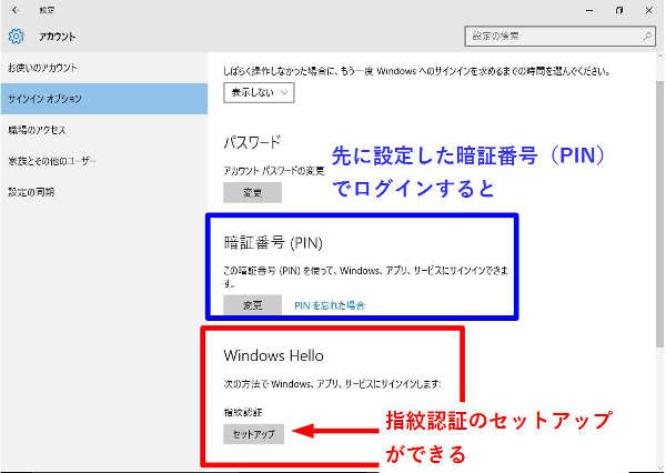 4桁の暗証番号（PIN）でログインしなおしてセットアップ